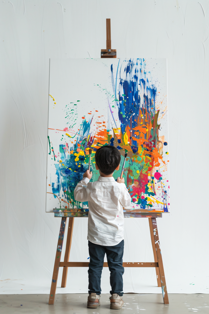 孩子儿童画画图片摄影图