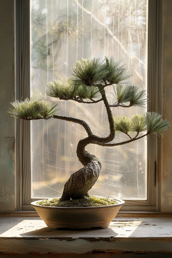 罗汉松盆栽植物高清图片