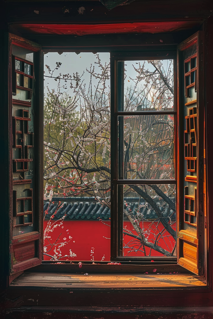 紫禁城窗户风景图片摄影图