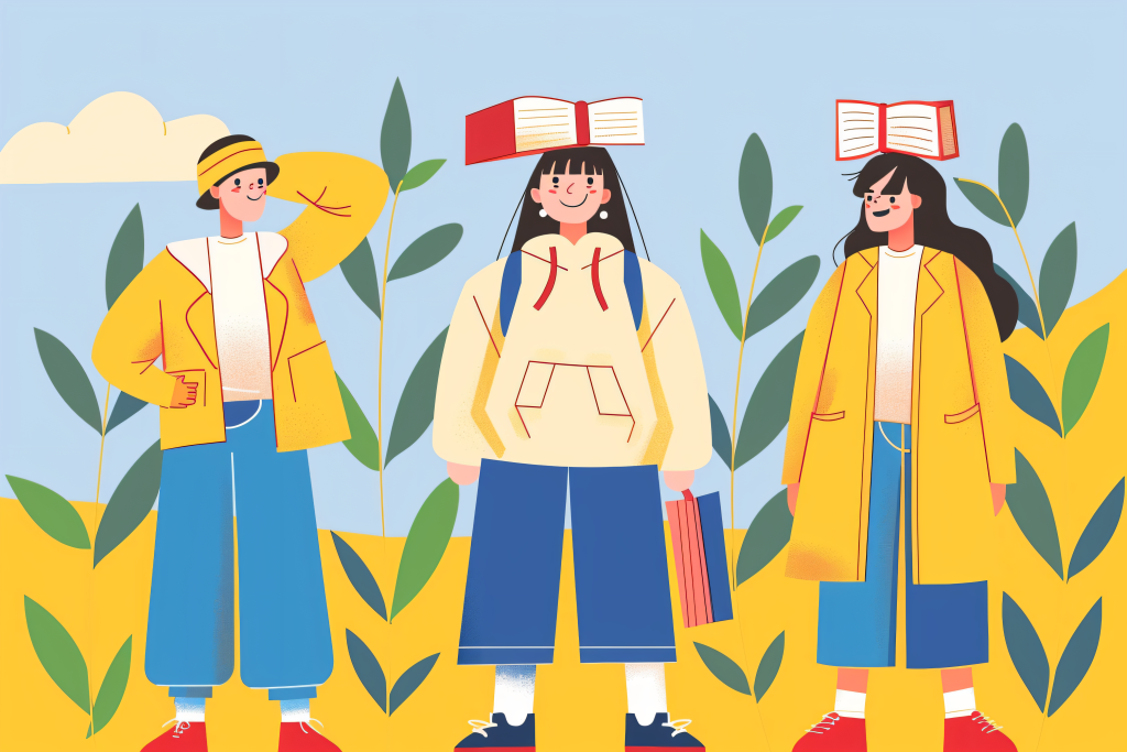 创意活力青年五四青年节人物插画