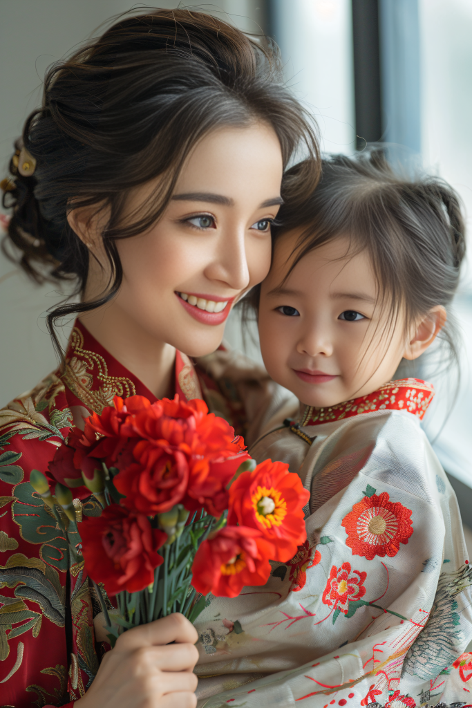 温馨亲子母亲节肖像人物摄影图