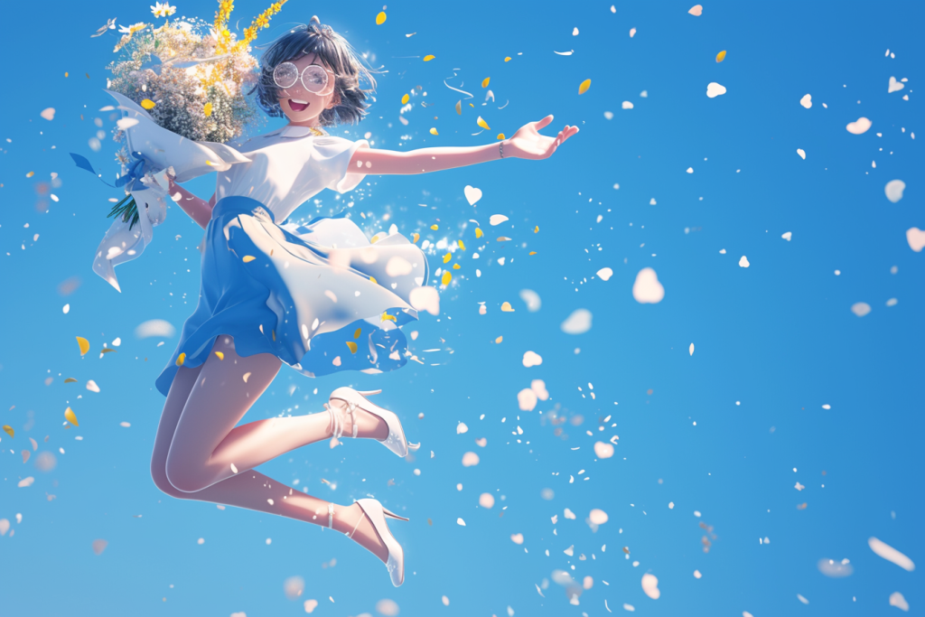 捧花甜美女生人物模型