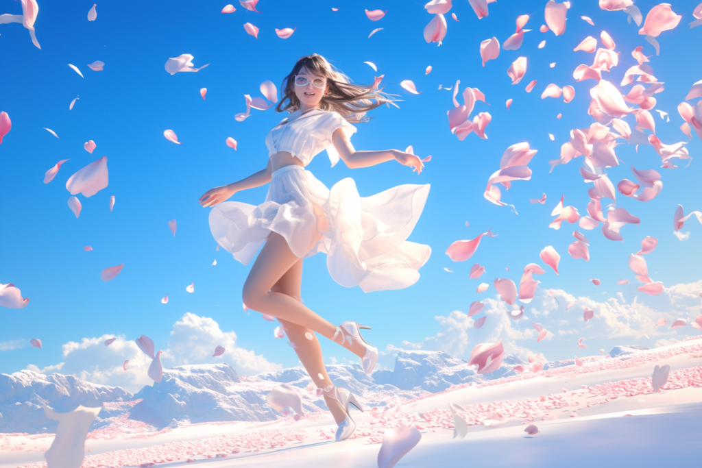 捧花阳光女生人物模型