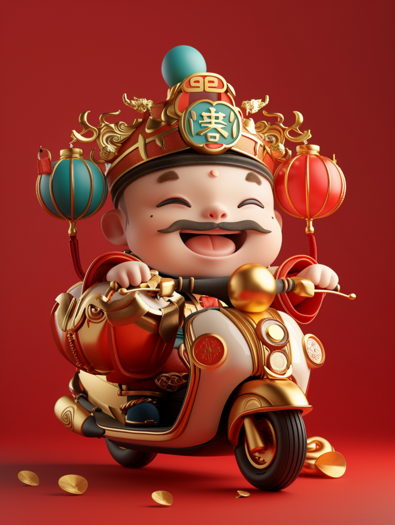 简约卡通财神爷素材图
