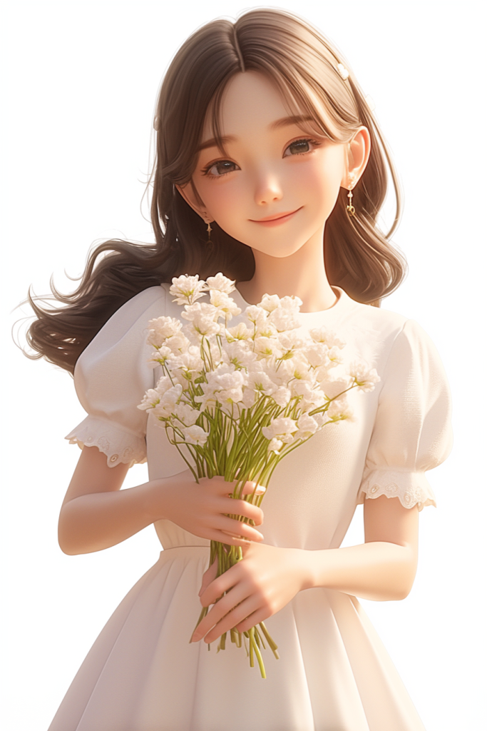 捧花漂亮女生人物模型
