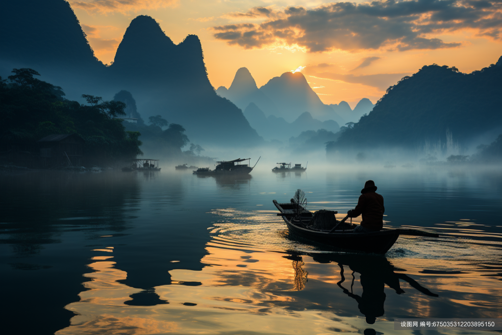 绝美桂林夜景桂林山水漓江