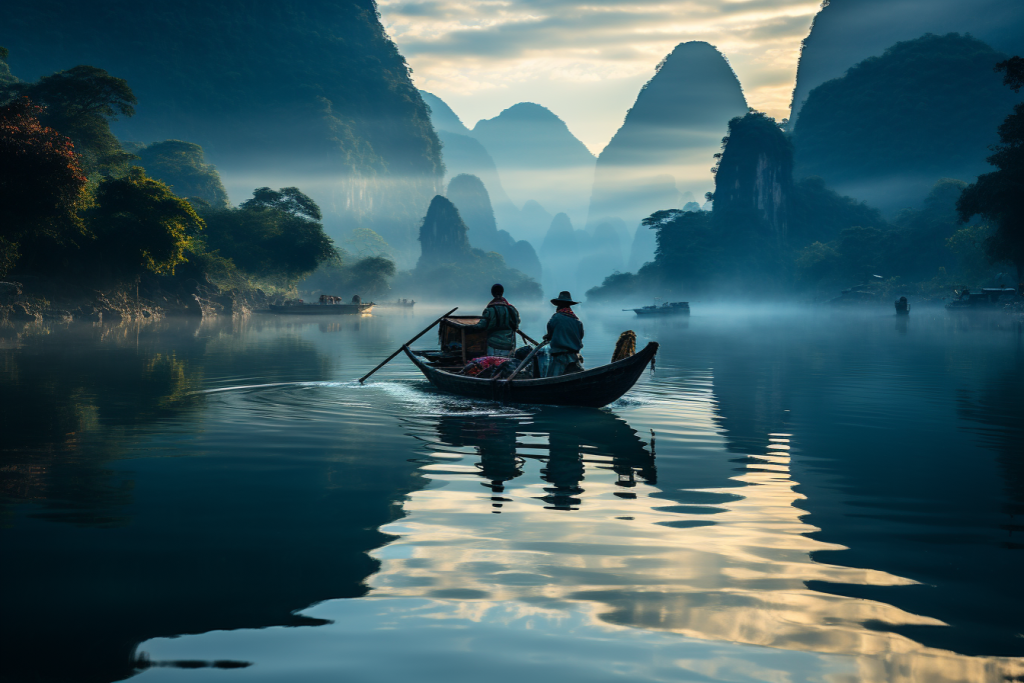 绝美桂林夜景桂林山水漓江