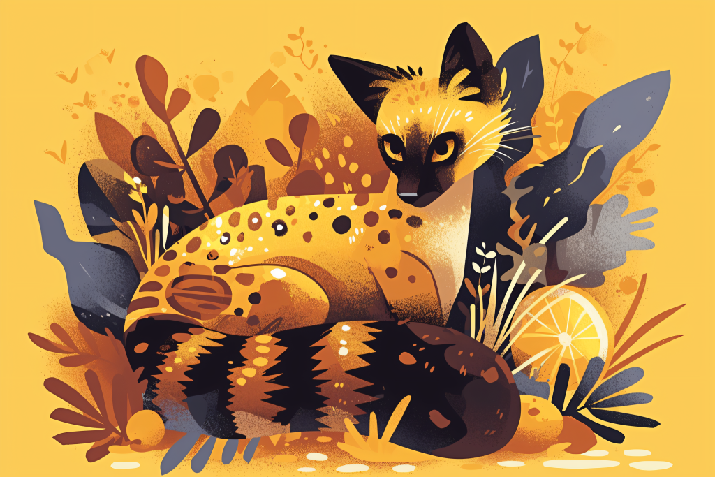 可爱猫咪小黑猫插画素材