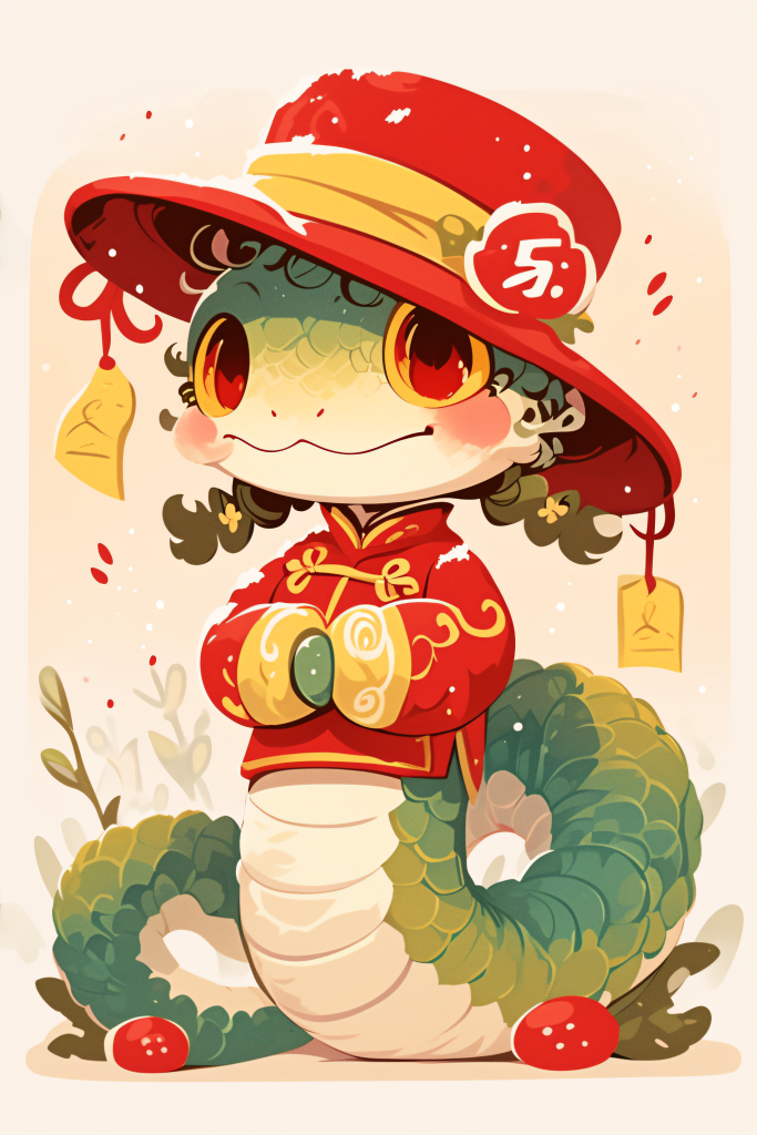 蛇年蛇吉祥物插图图片