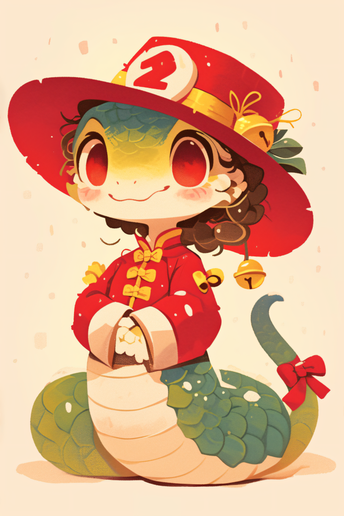 蛇年蛇吉祥物插图图片