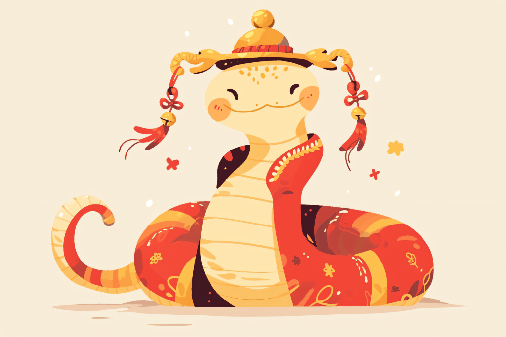蛇年蛇吉祥物插图图片