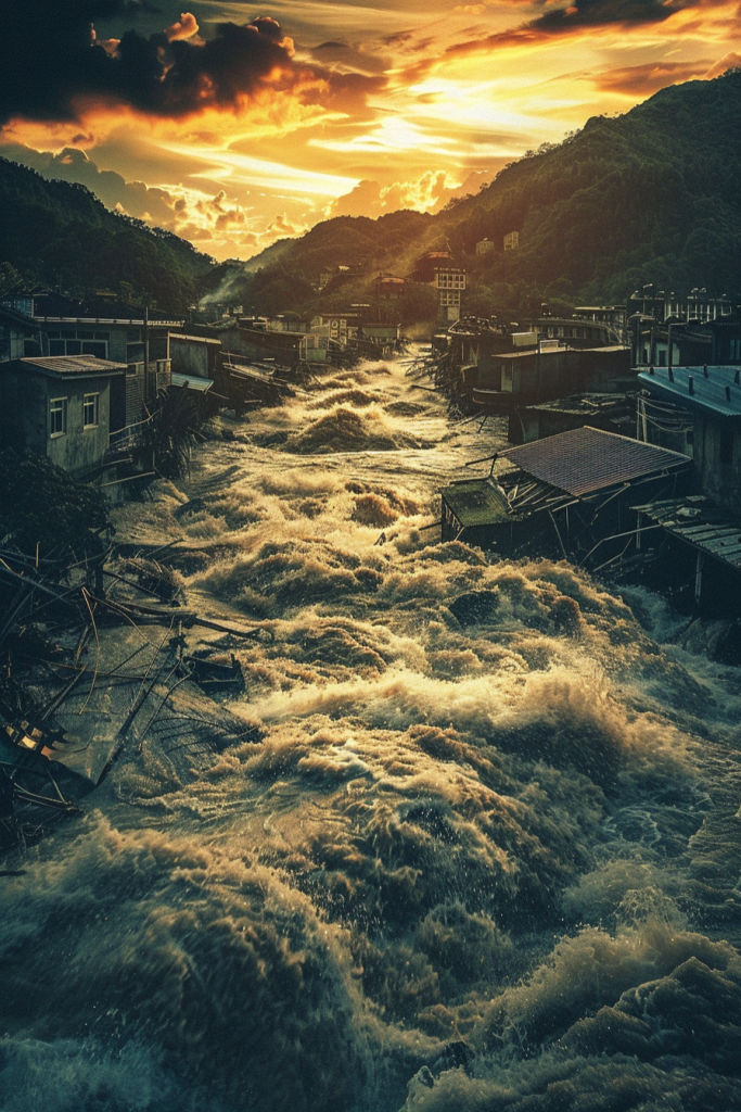 自然灾难城市积水图片