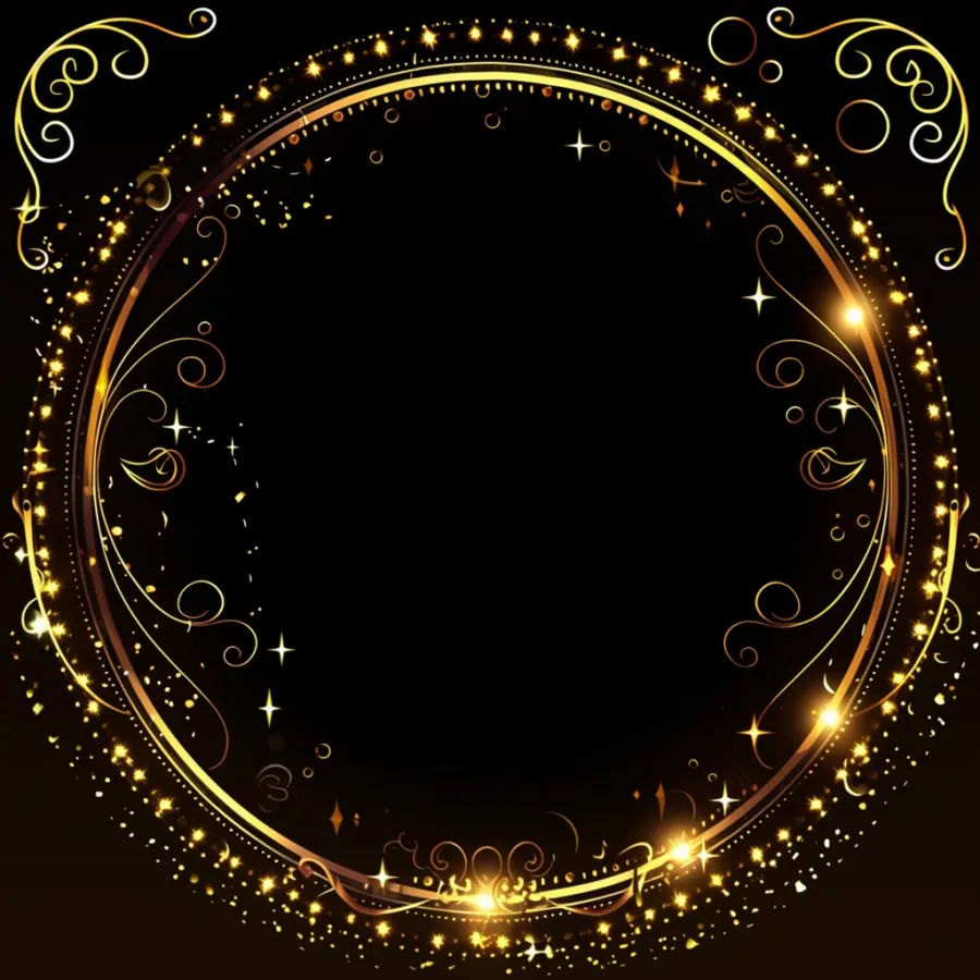 金色圆形边框素材图