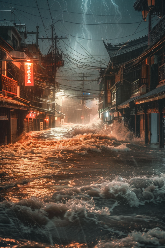 城市泄洪自然灾害图片