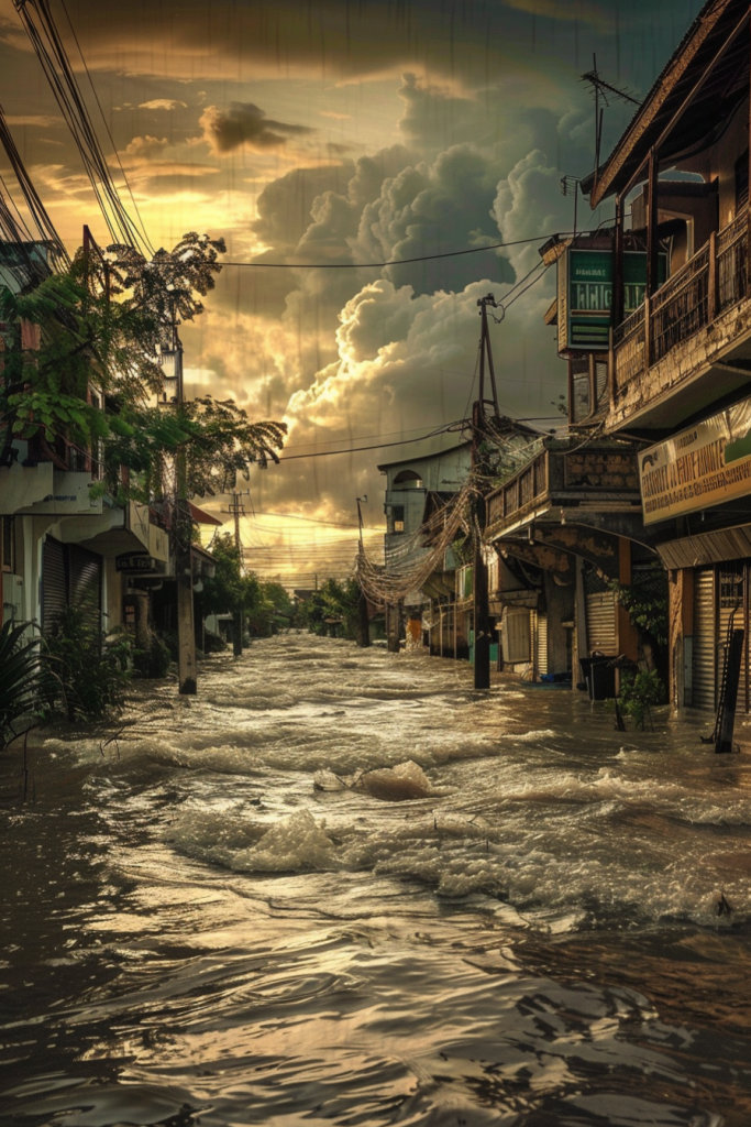 城市积水自然灾害图片