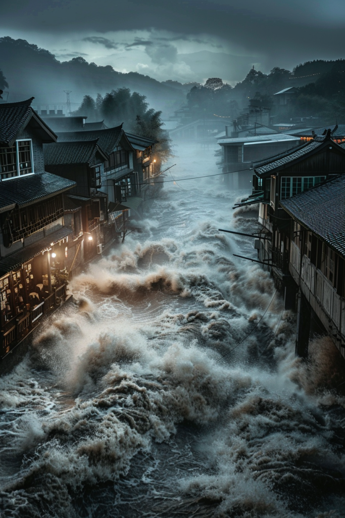 城市积水自然灾害图片