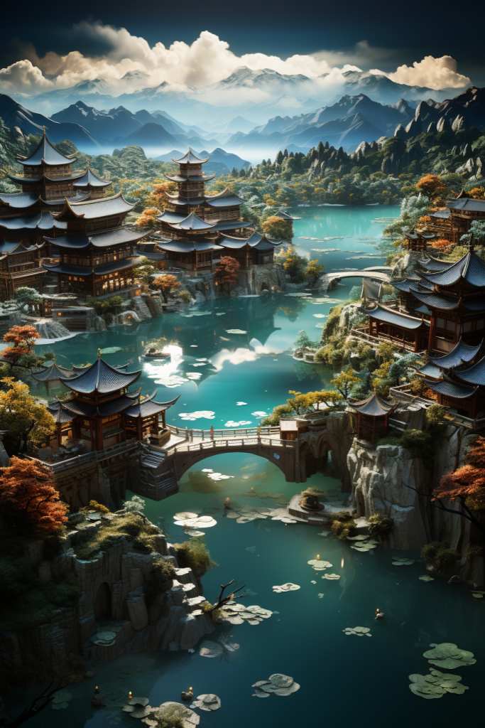 中式山水中式景观风景
