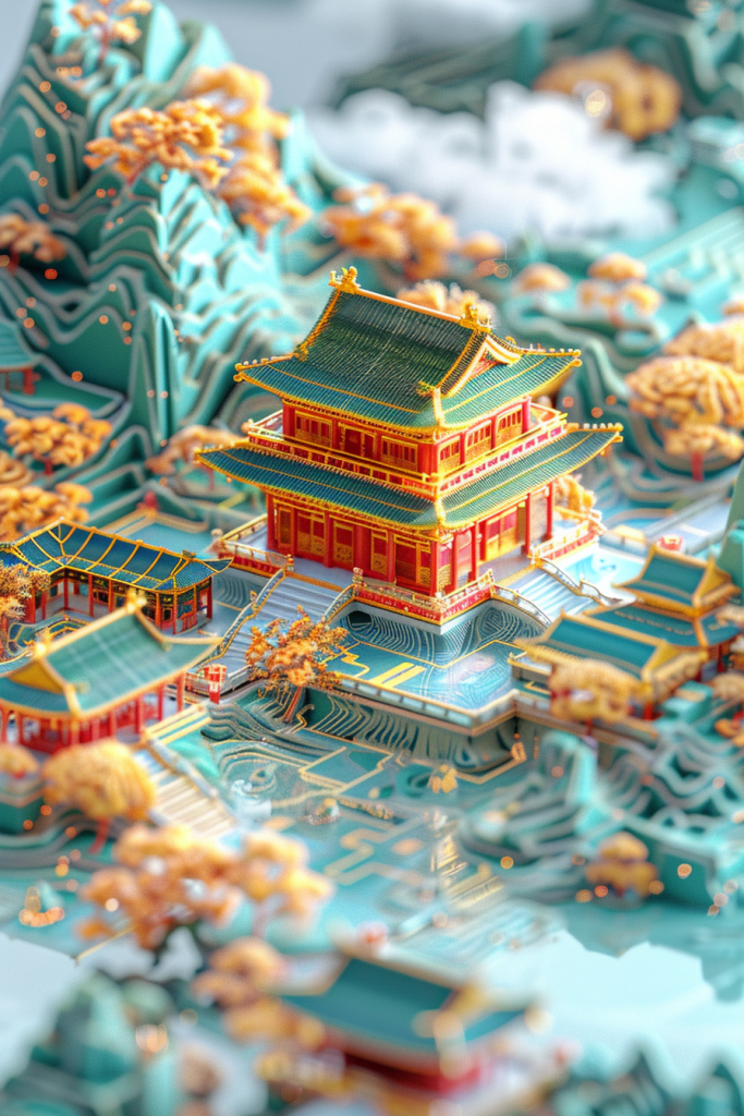 国风山水建筑景观