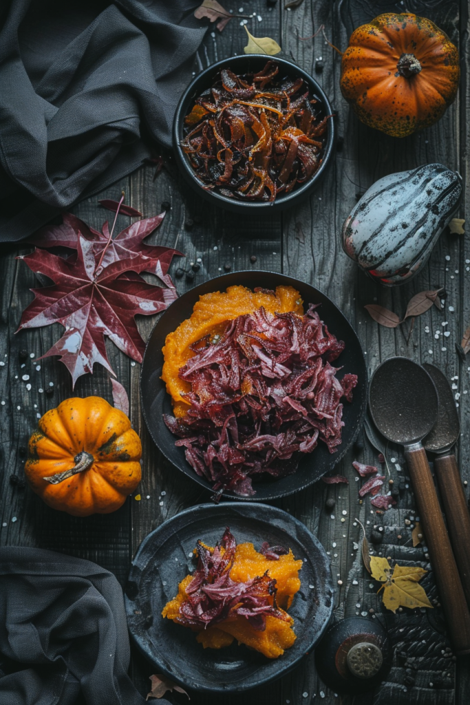 有机南瓜炖肉摄影图