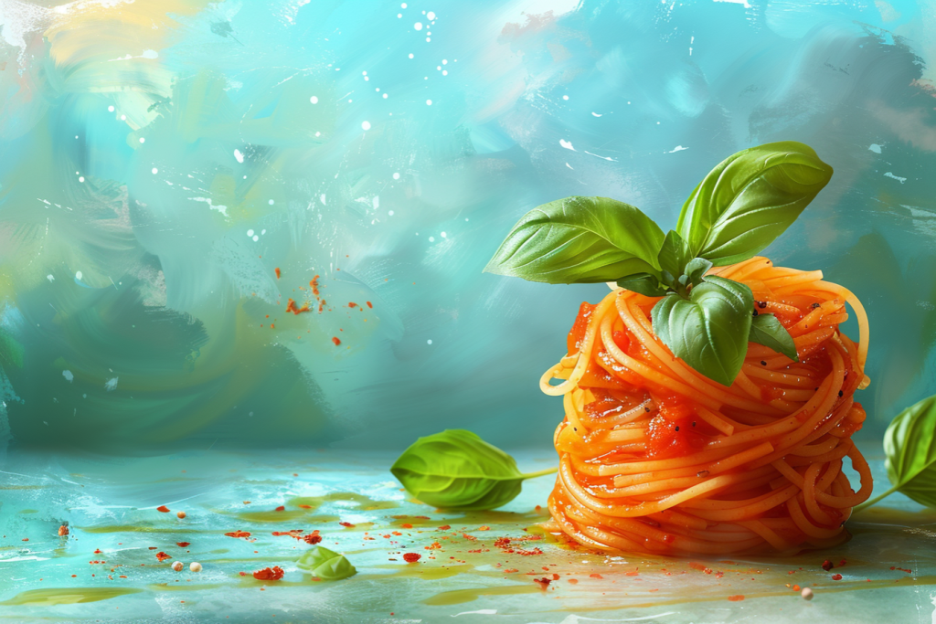 番茄汁意大利面美食插图插画