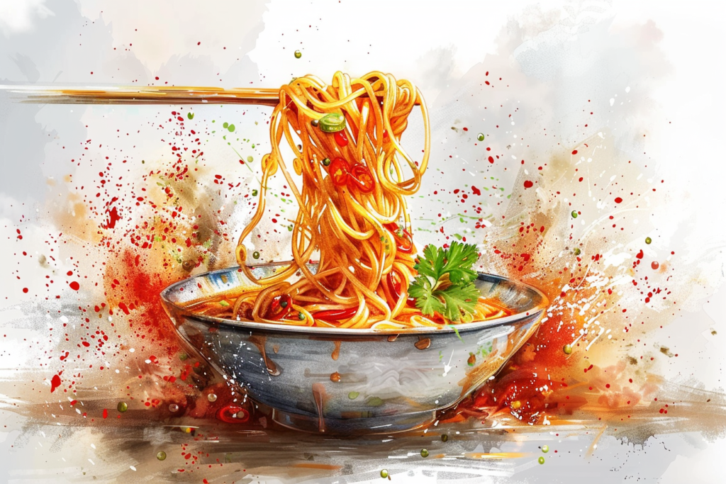 番茄意大利面美食插图插画