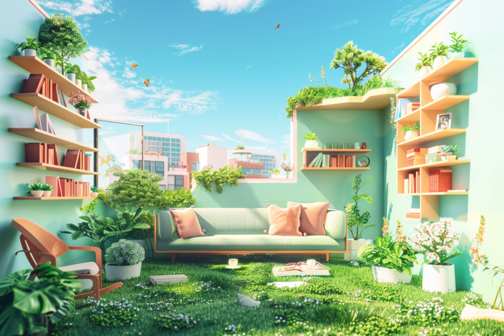三维家居电商渲染户外场景