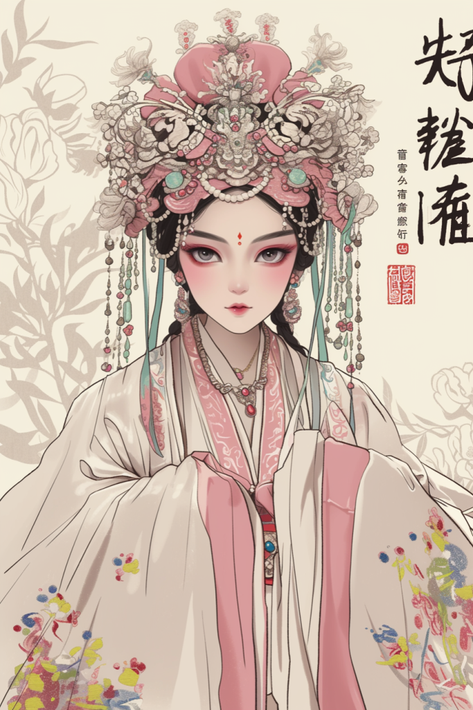 戏曲女孩人物插画形象