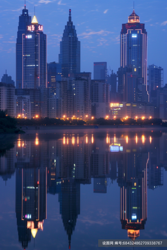 城市繁华高楼夜景摄影图