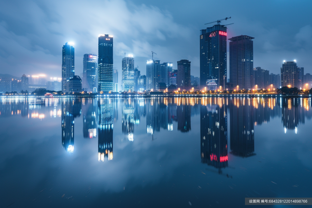 现代化城市夜景摄影图png下载_编号684328122014898766-设图网
