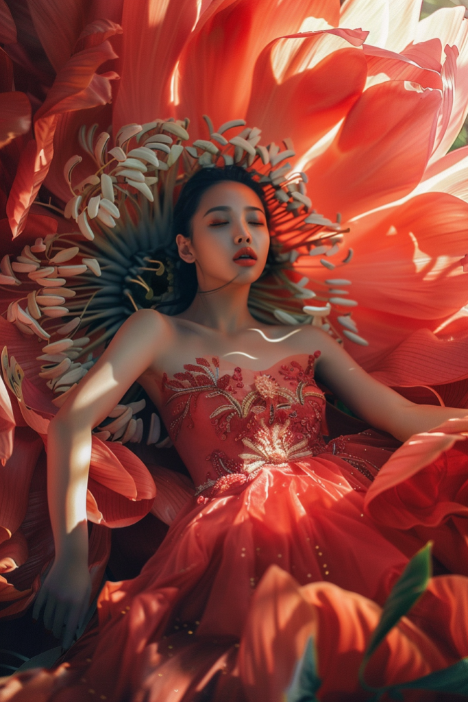 鲜花美女人物肖像摄影
