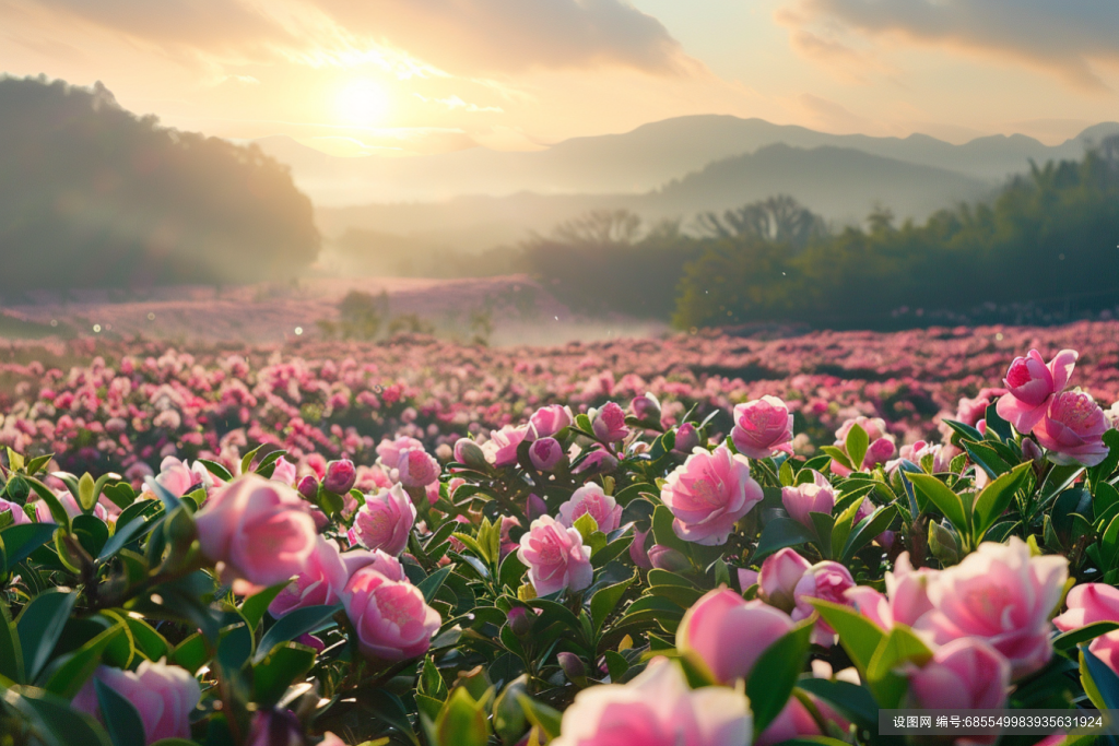 盛开的杜鹃花自然风景