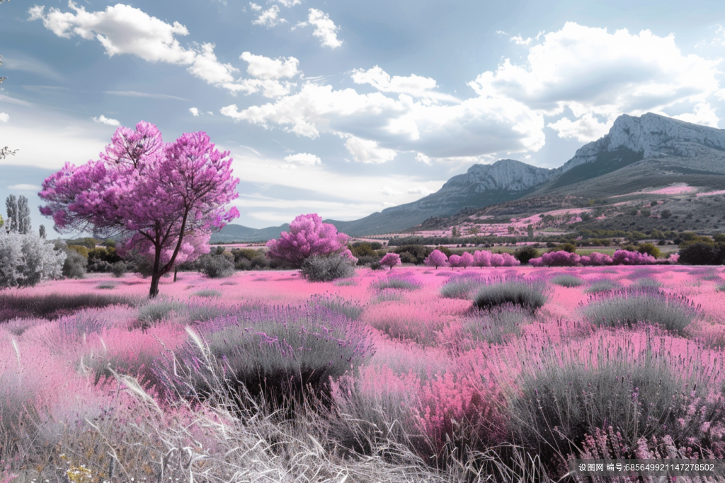 薰衣草花海素材自然风景