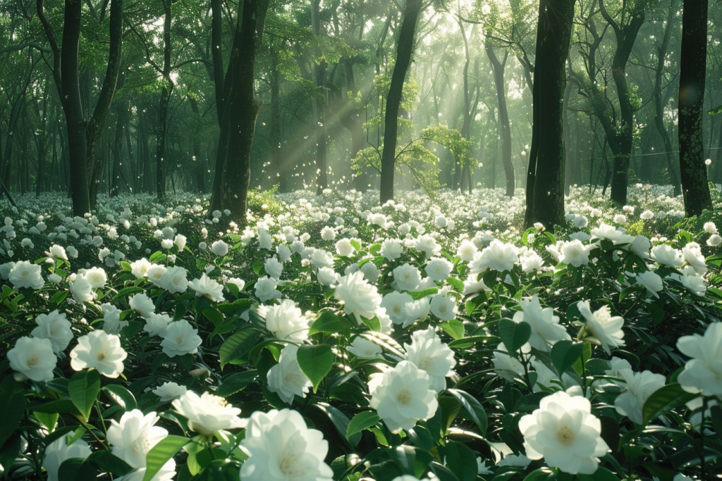 山茶花花海世界自然风景