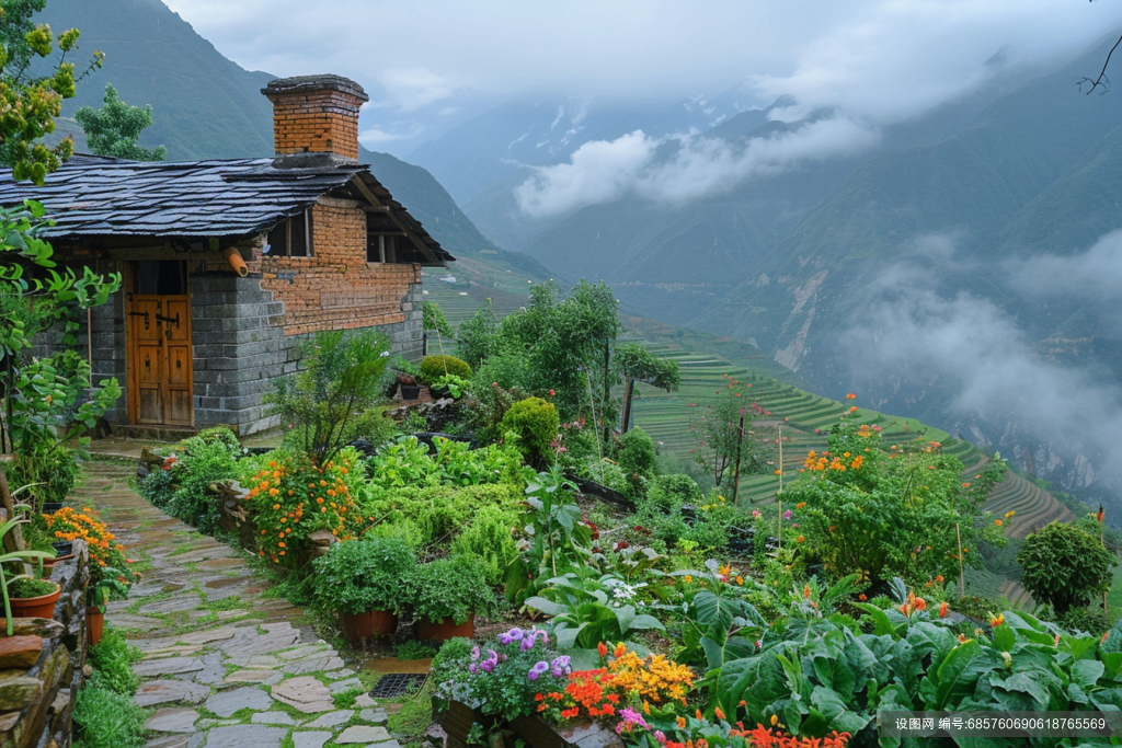 美丽乡村小屋高清摄影大图