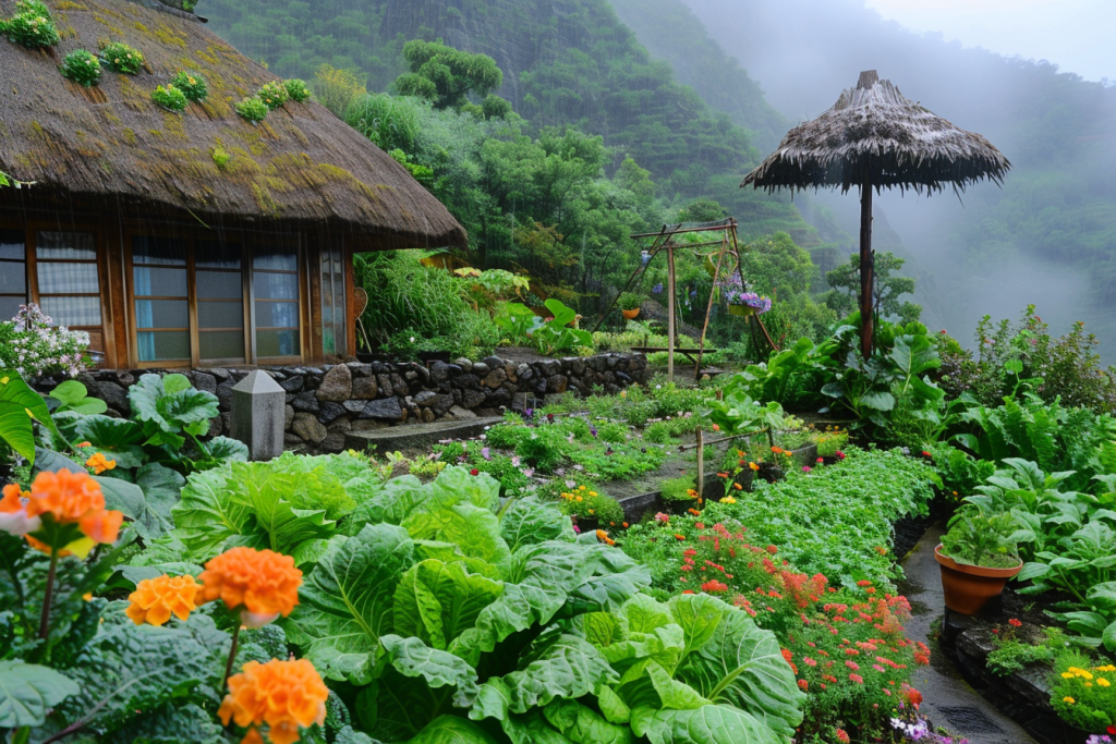 春天乡村小屋图片