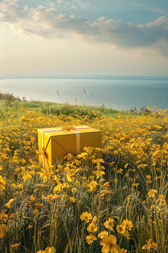户外景观时尚礼物盒电商模型