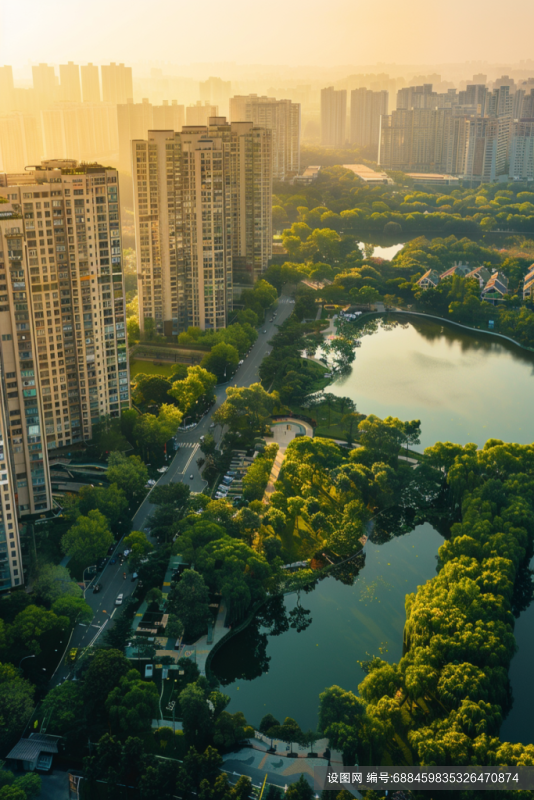 城市高楼大厦全景航拍摄影图