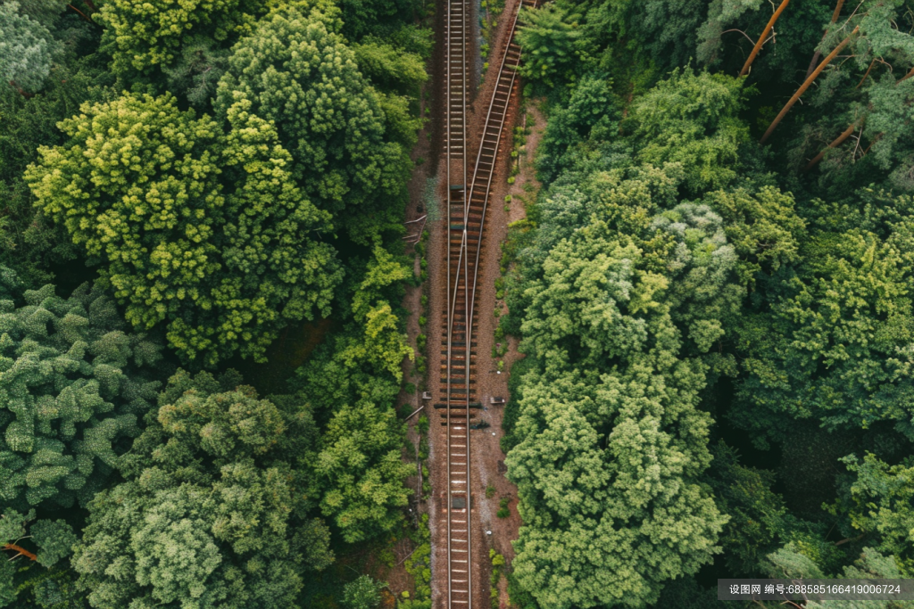 老式铁轨自然风景图片