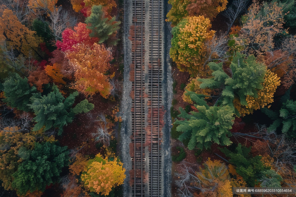 铁轨旅客列车运输风景