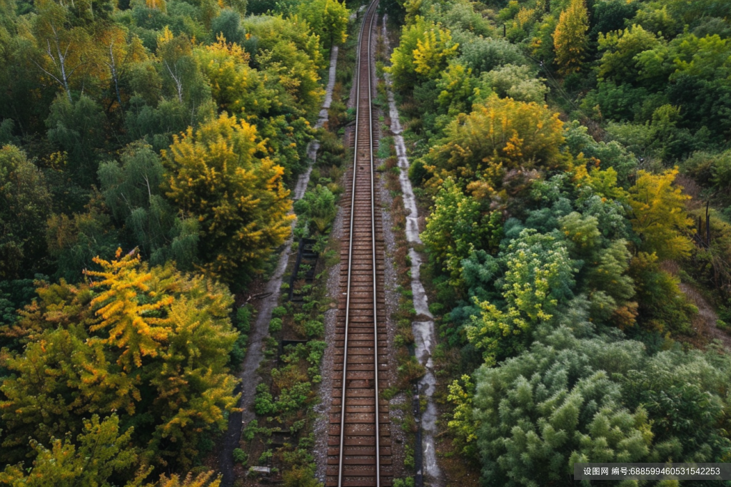 铁轨旅客火车运输风景