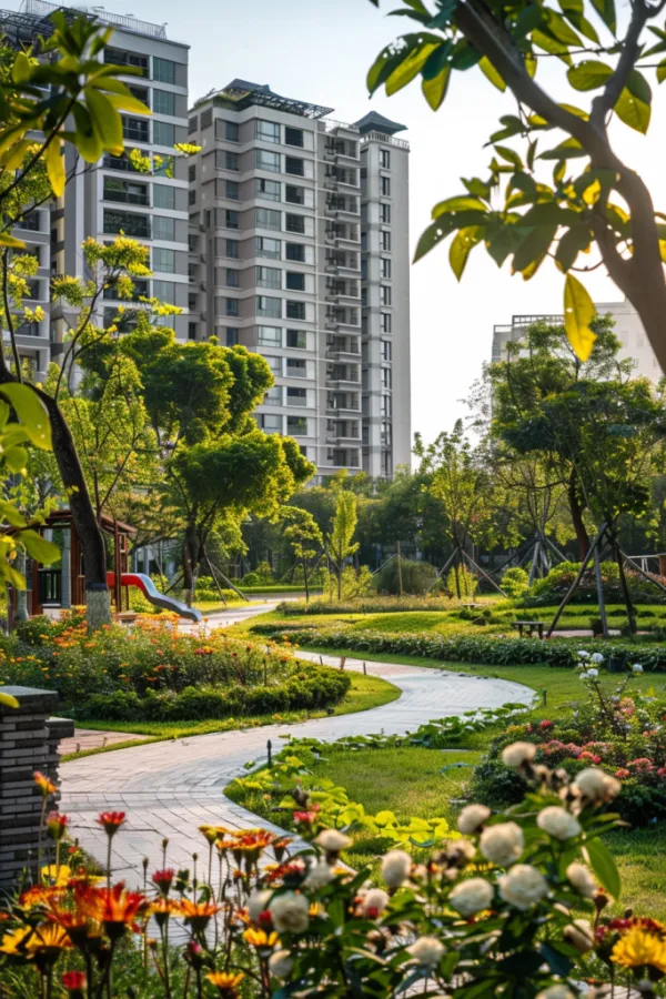 高端小区绿化景观图片