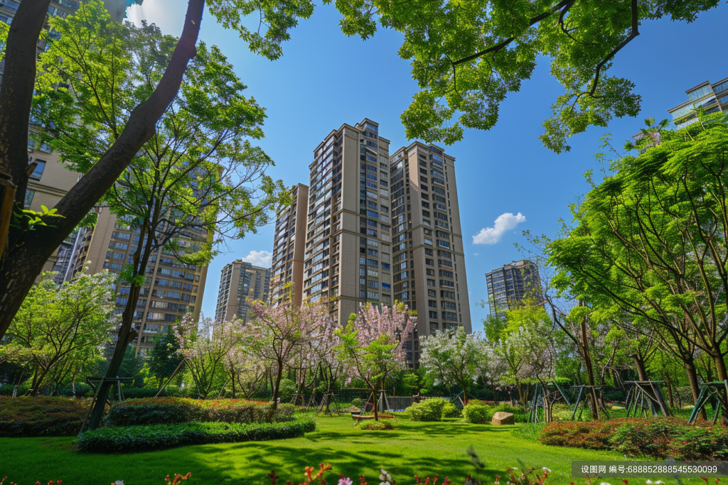 现在居住区景观模型图片