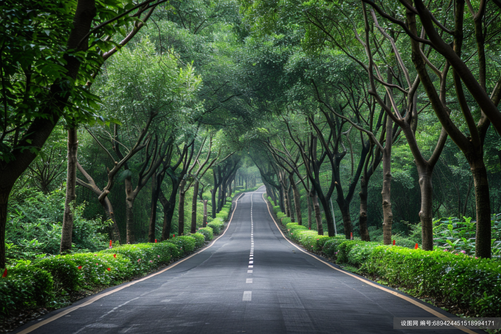 公路旁林荫小道摄影图片png下载_编号689424451518994171-设图网