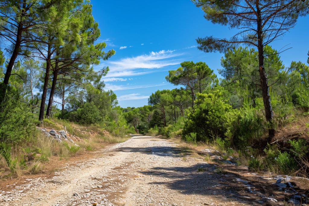 山间林荫小道高清摄影图