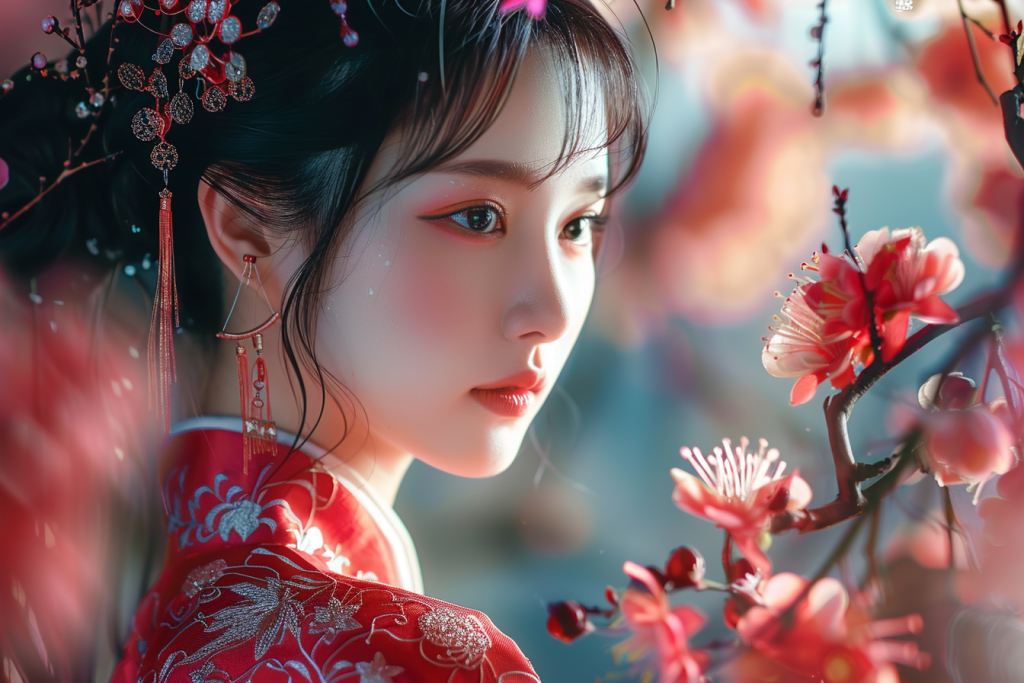 古典美女古风盘发造型