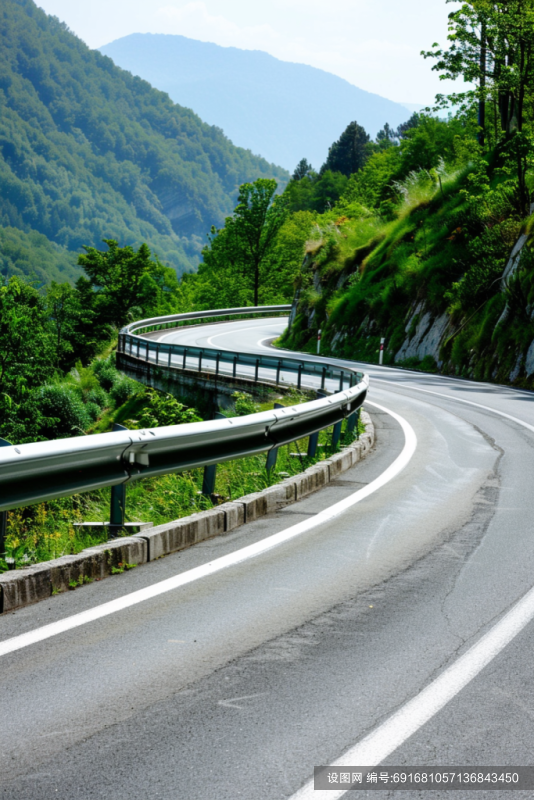 环山公路马路道路沥青路摄影图片