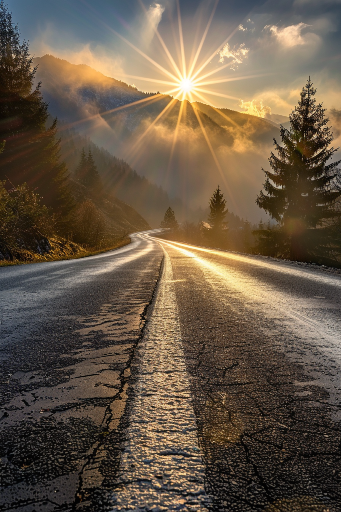 阳光微距马路道路沥青路摄影图片