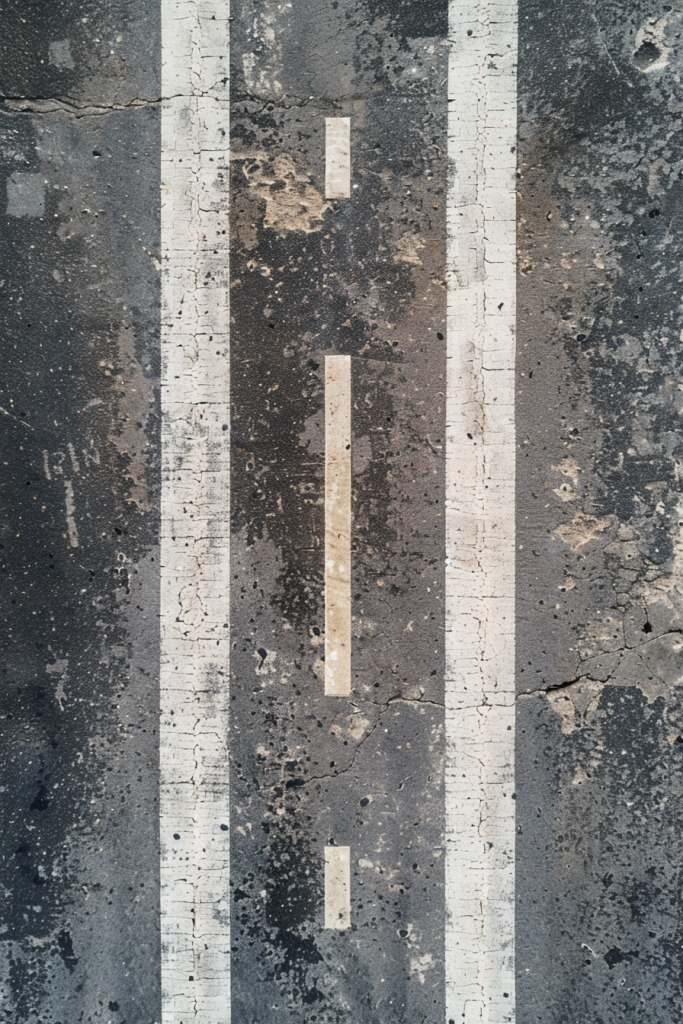 路标分界线马路道路沥青路摄影图片