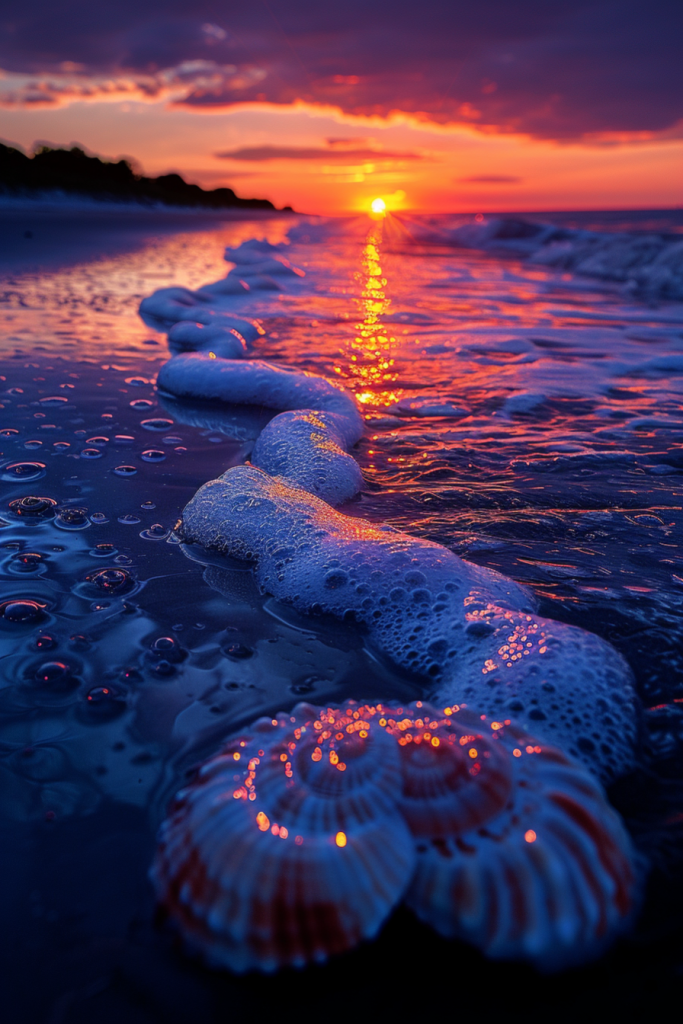 金色夕阳海滩日落摄影图