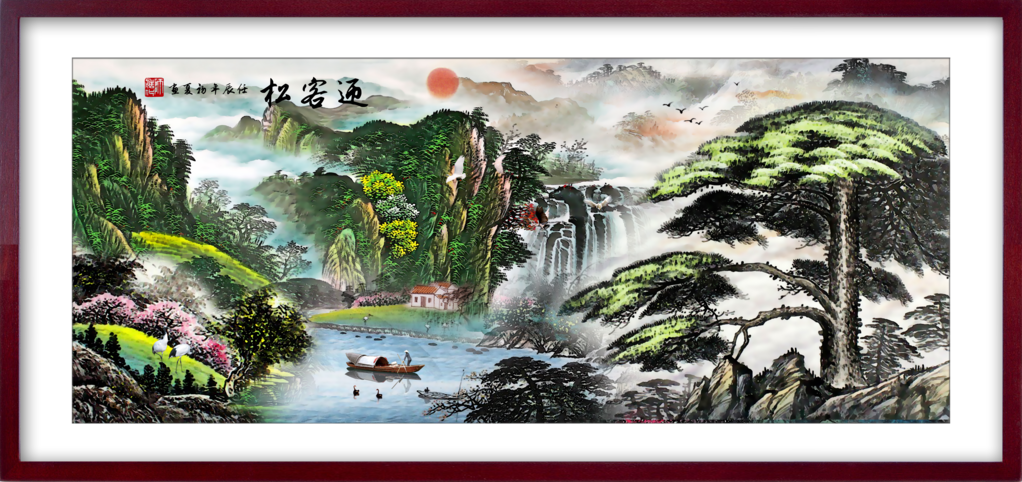中国风古风水墨山水画意境海报背景psd下载_编号705015872904893240-设图网